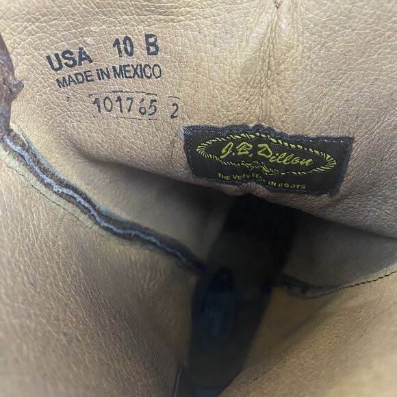 J.B Dillon Cowboy Boots Men's 10 B Brown Goat Leather Western Made In Mexico. - Picture 13 of 14